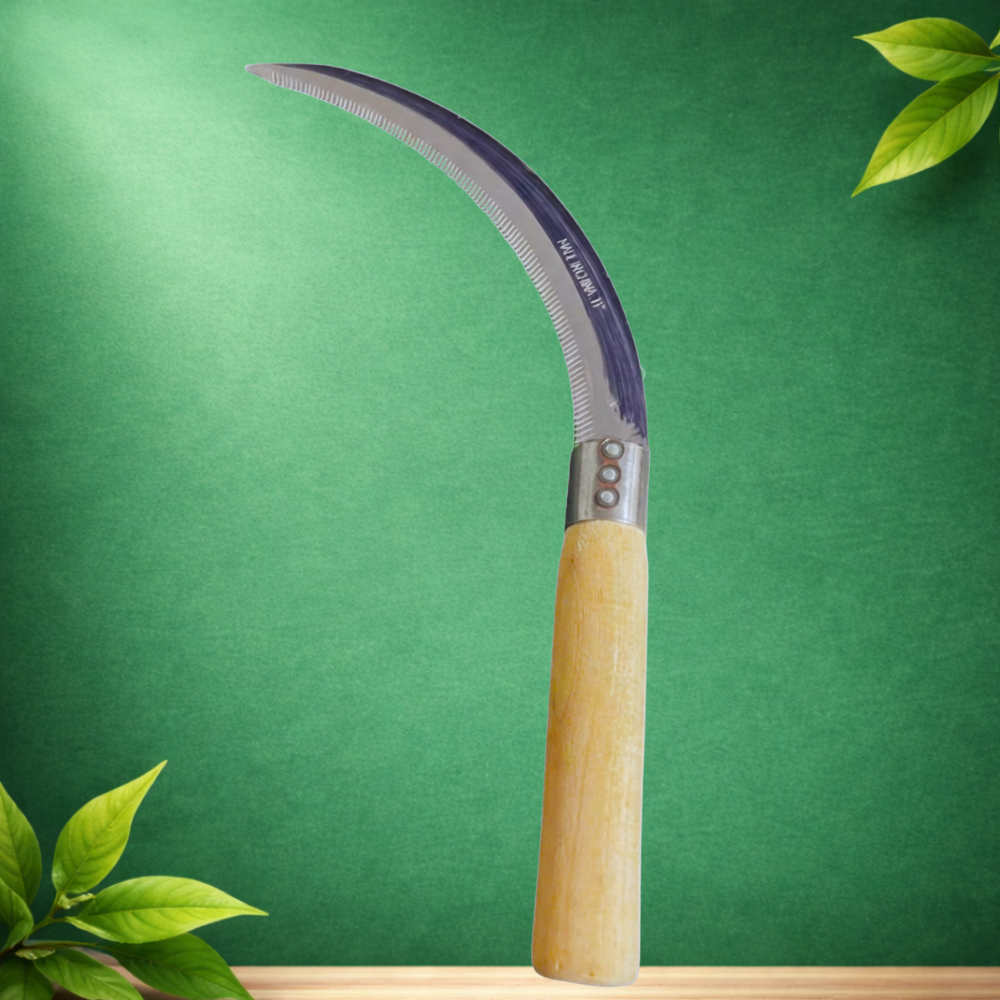 Hand Sickle 14 Inch with Wooden Handle